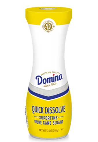 domino quick dissolve superfine sugar flip top canister