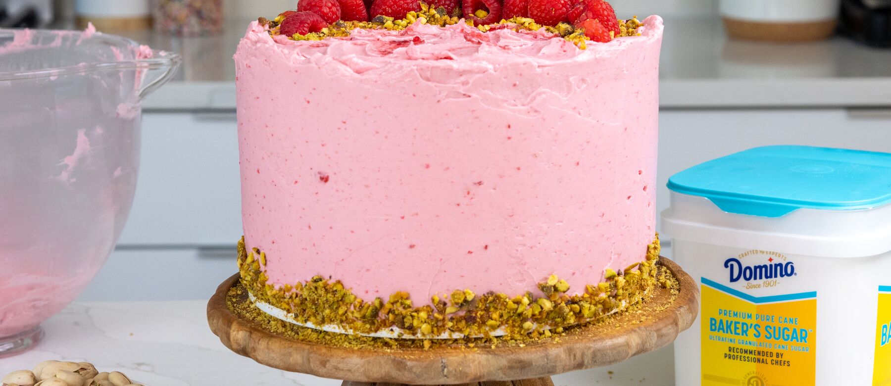 Raspberry Pistachio Cake