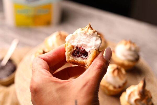 Cherry Jam Meringue Tartlets