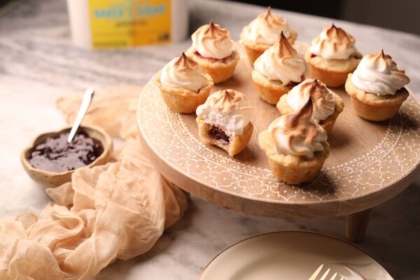 Cherry Jam Meringue Tartlets