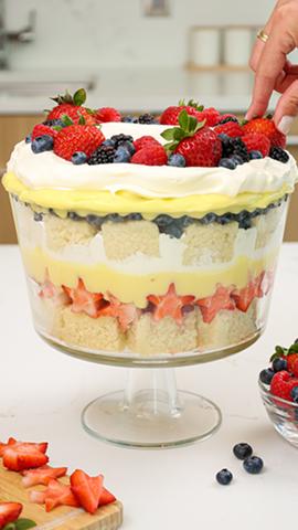 Red white and blue trifle
